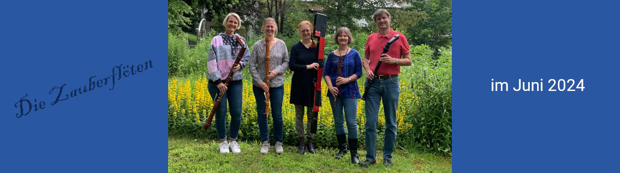 Nach einem Auftritt in St. Martin Zorneding Blockflöten-Ensemble "Die Zauberflöten" im Juni 2024 im Pfarrgarten von St. Martin Zorneding nach einem Auftritt